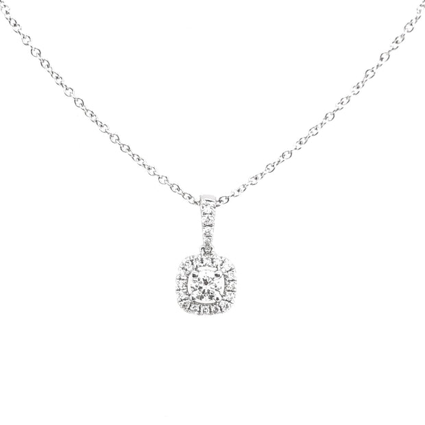 Forevermark White Gold Diamond Halo Pendant