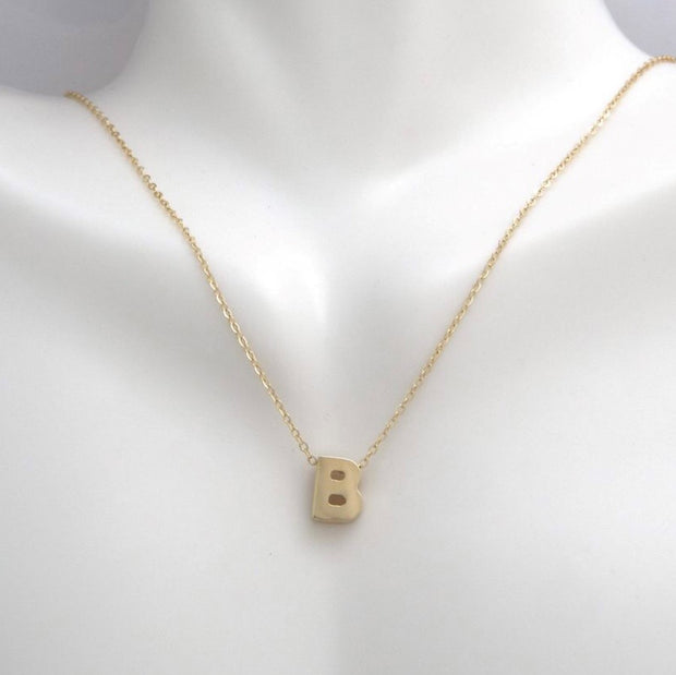 Yellow Gold Initial Necklace