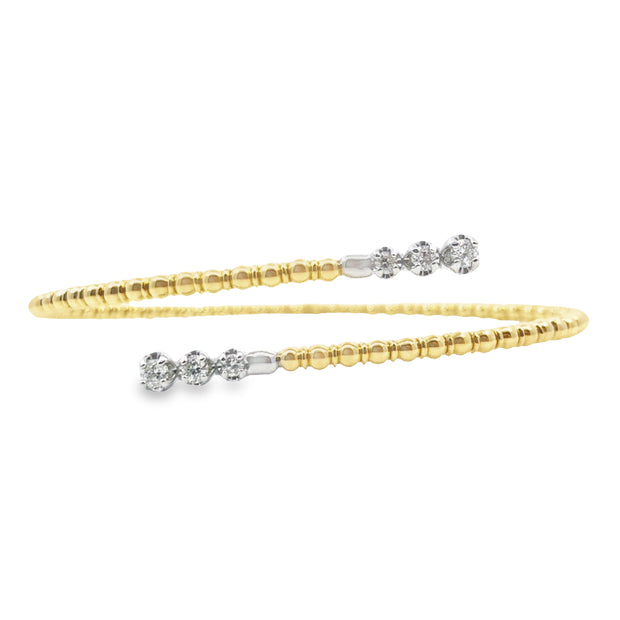 Yellow/White Gold Diamond Bangle Bracelet