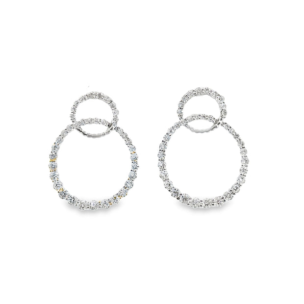 White Gold Diamond Fashion Dangle Earrings