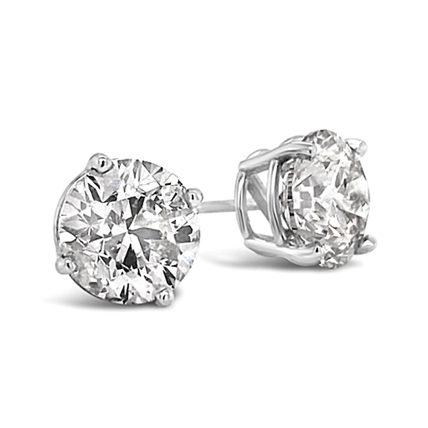 Lab Grown 2.18 Cttw. 14K White Gold Diamond Solitaire Earrings