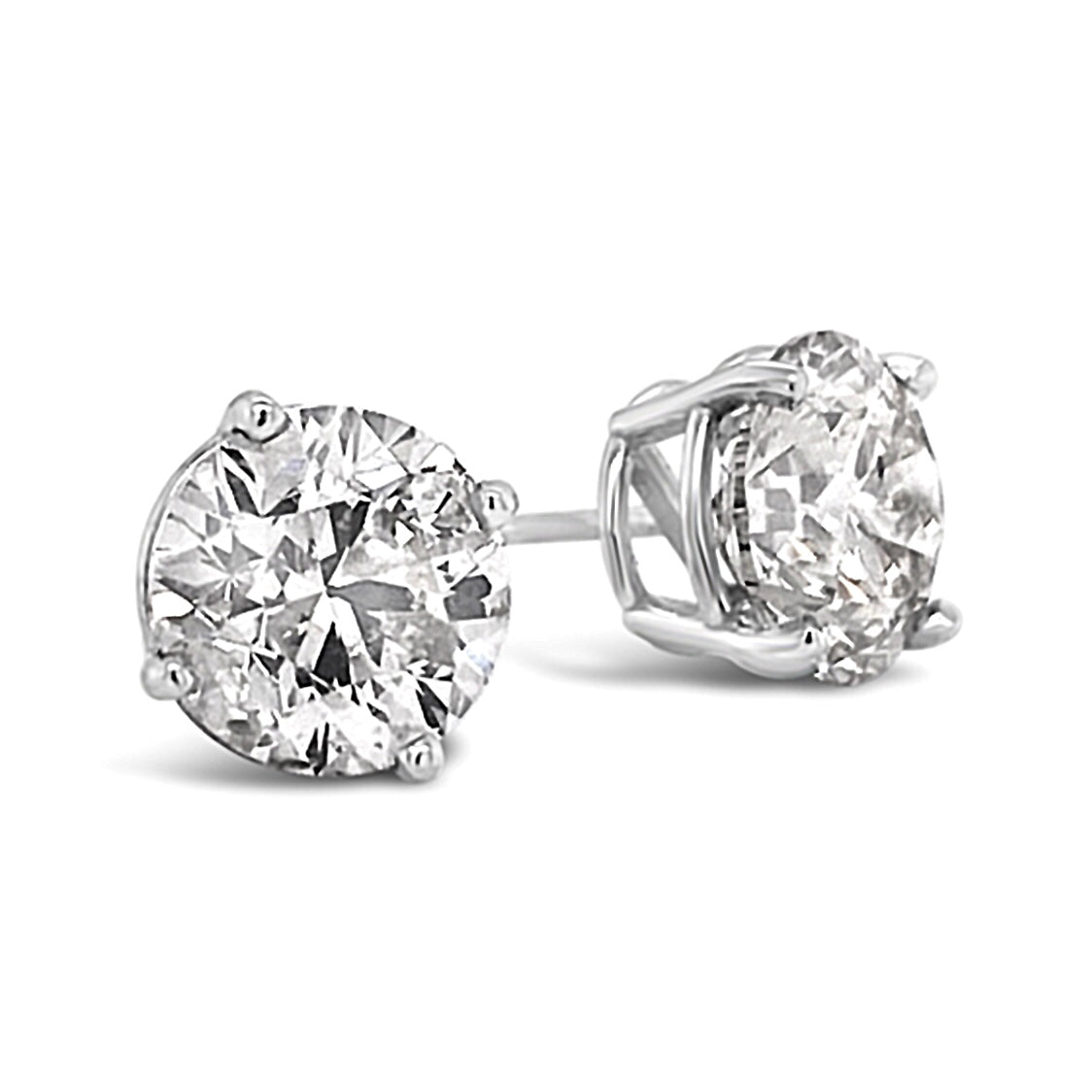 Lab Grown 2.14 Cttw. 14K White Gold Diamond Solitaire Earrings
