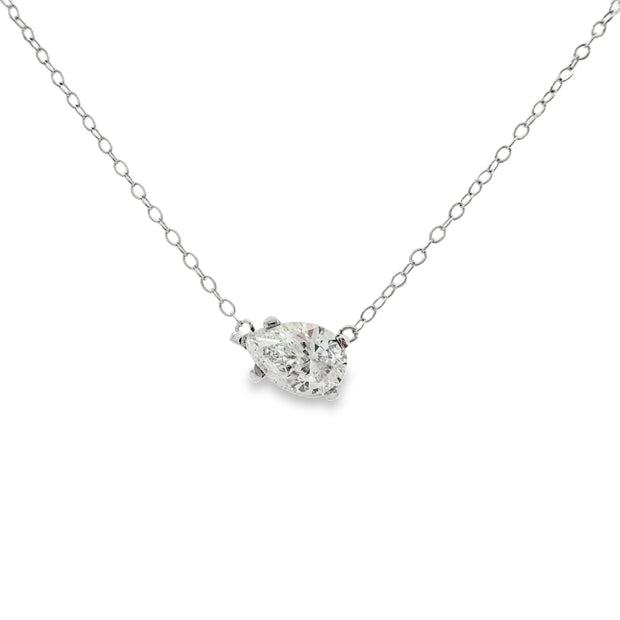 White Gold Diamond Solitaire Necklace
