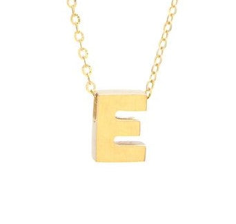 Yellow Gold Initial Necklace