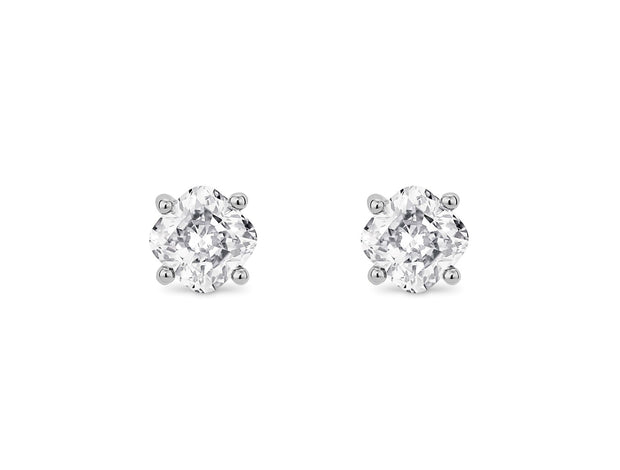 Lab Grown 1.50 Cttw. 14K White Gold Diamond Solitaire Earrings