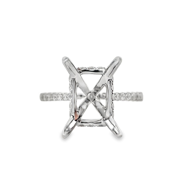 White Gold Hidden Halo Diamond Engagement Ring