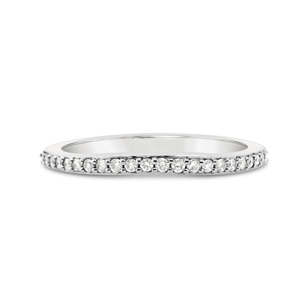 White Gold Curved Diamond Wedding Band