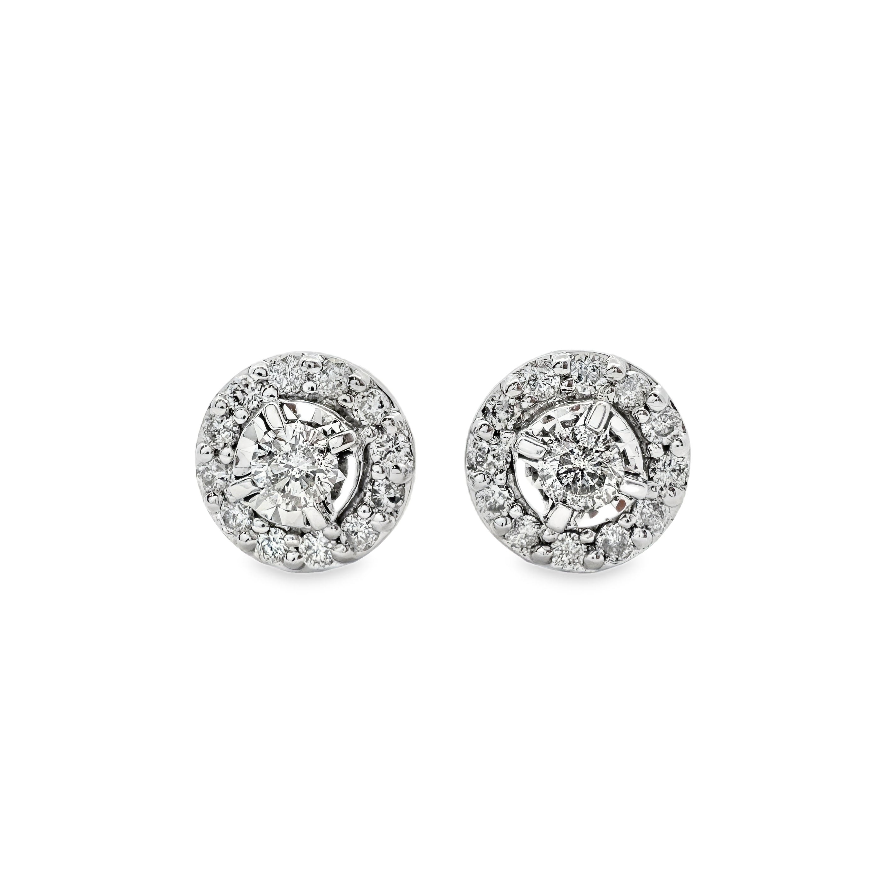 White Gold Diamond Stud Earrings