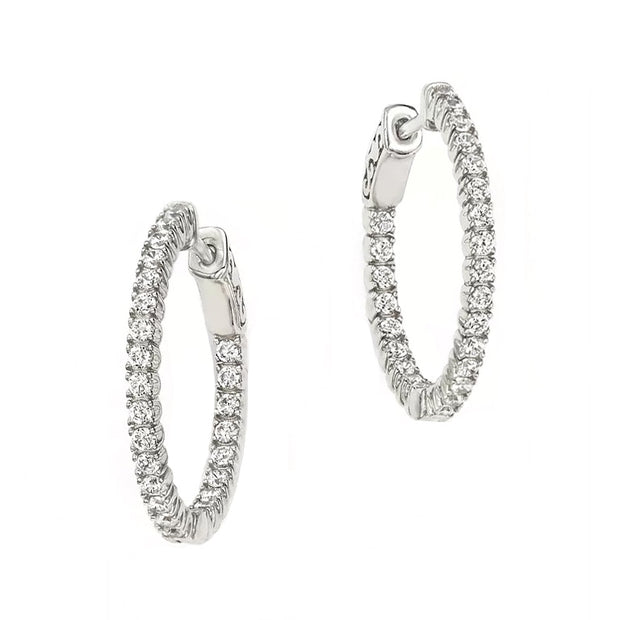 Forevermark White Gold Inside Outside Diamond Hoop Earrings