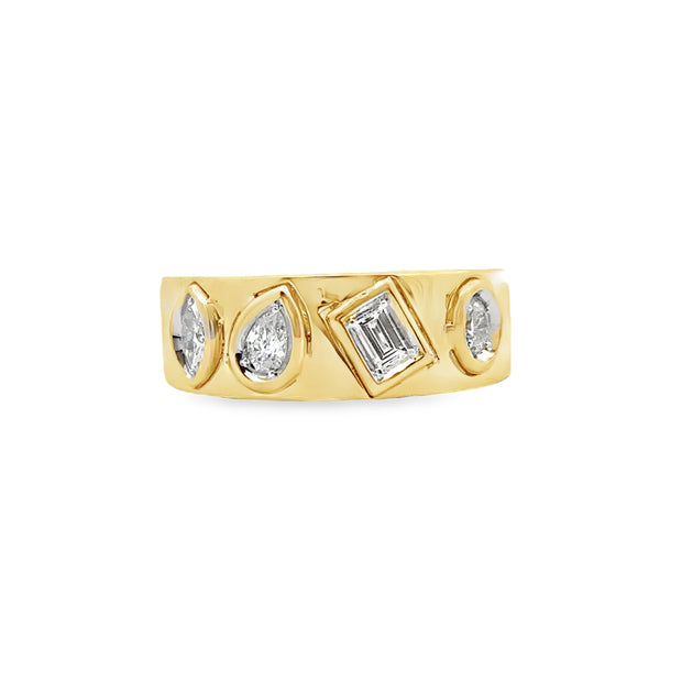 Yellow Gold Multi-Shape Diamond Band