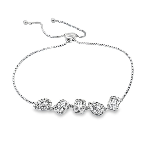 White Gold Diamond Halo Fashion Bracelet