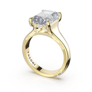 Lab Grown Cushion Cut Yellow Gold Diamond Tacori Engagement Ring