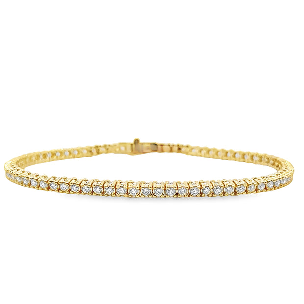 Lab Grown 3.00 Cttw. Yellow Gold Diamond Tennis Bracelet