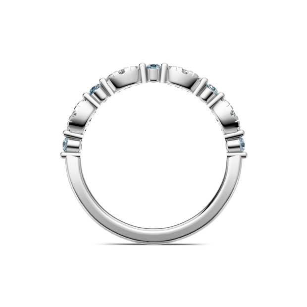 IMAGINE Aquamarine and Diamond Wedding Band