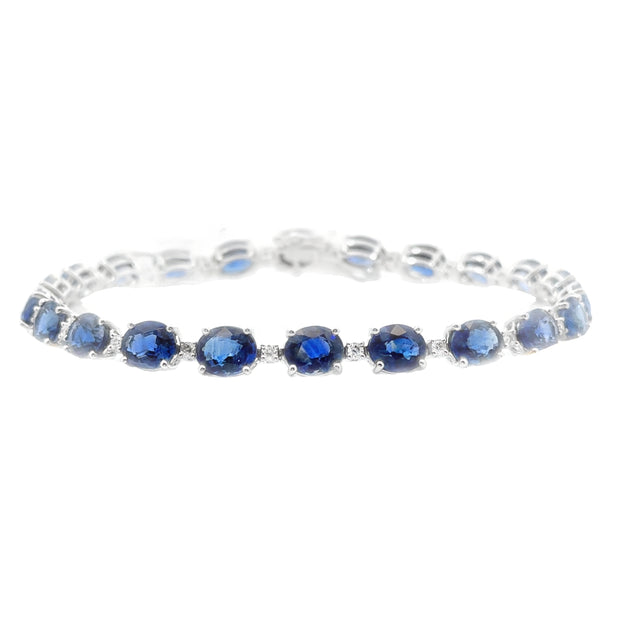 White Gold Sapphire and Diamond Bracelet