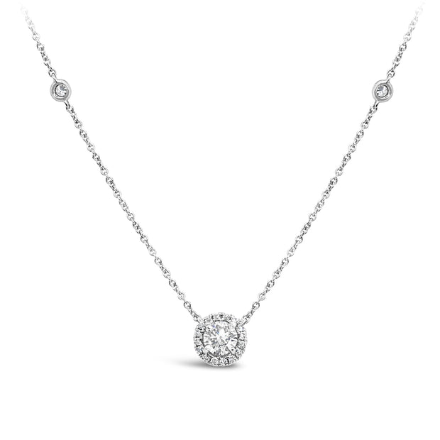 Forevermark 0.35 Cttw. White Gold Diamond Halo Pendant