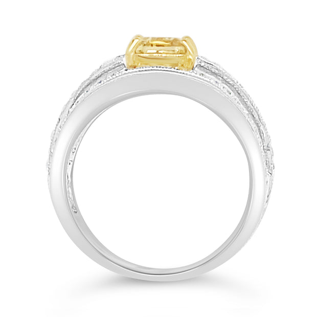 White/Yellow Gold Fancy Yellow Diamond Ring