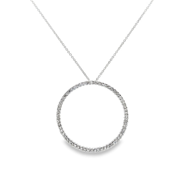 White Gold Diamond Circle Pendant