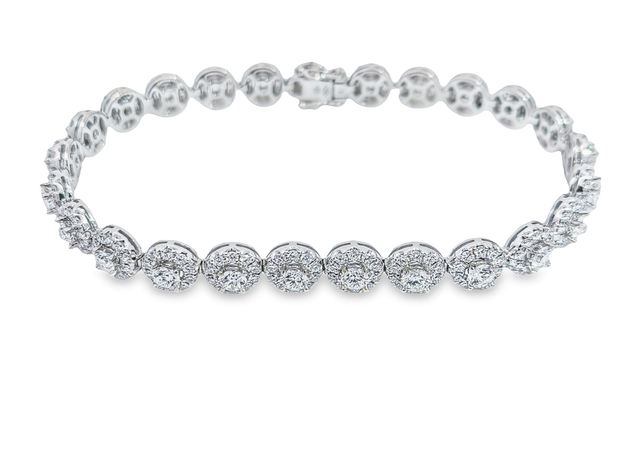 Forevermark White Gold Diamond Halo Bracelet