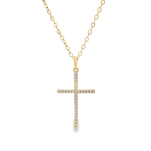 Yellow Gold Diamond Cross Pendant