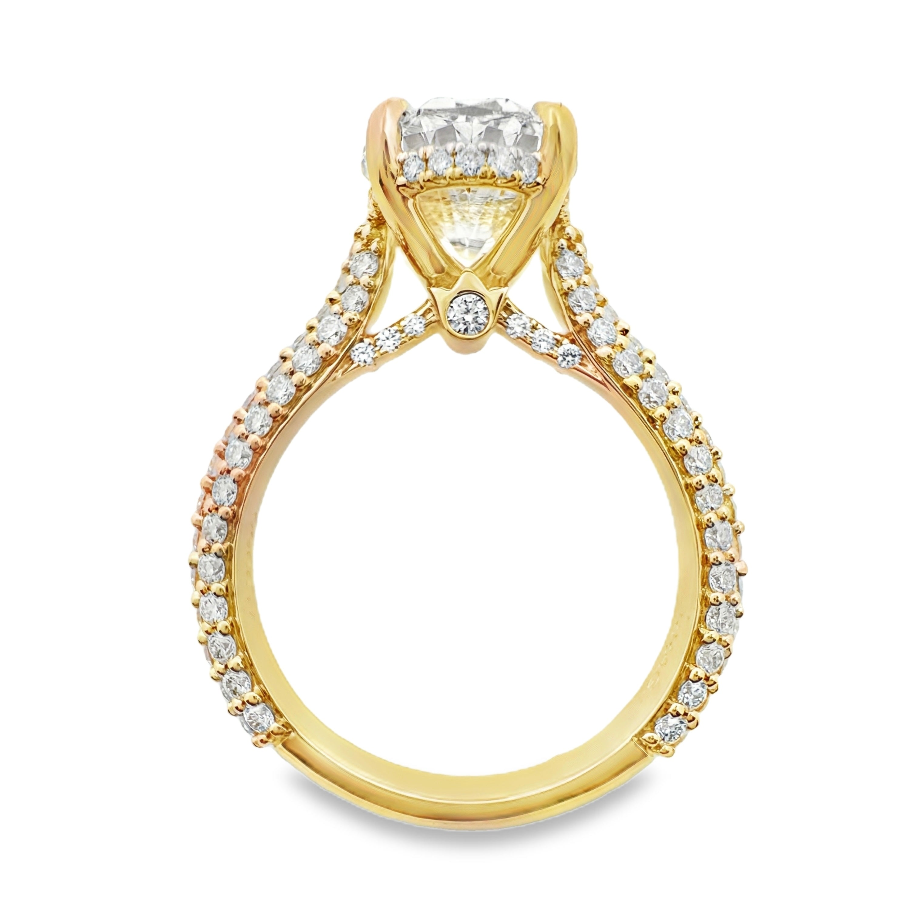 Lab Grown Yellow Gold Oval Shape Diamond Verragio Engagement Ring
