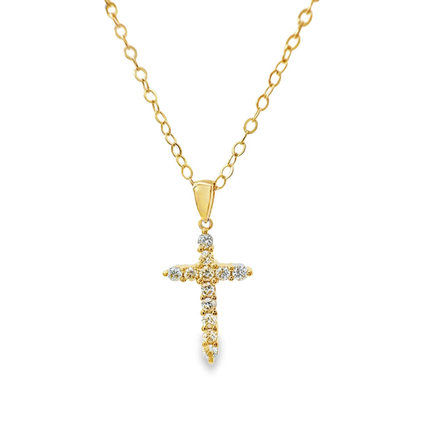 Yellow Gold Diamond Cross Pendant