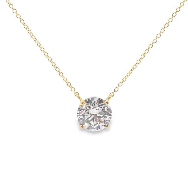 Lab Grown 2.15 Ct. Yellow Gold Diamond Solitaire Pendant