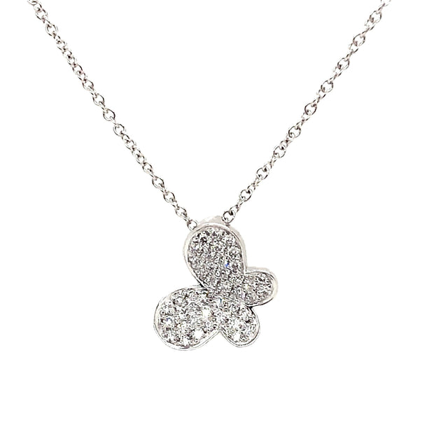 White Gold Diamond Butterfly Necklace