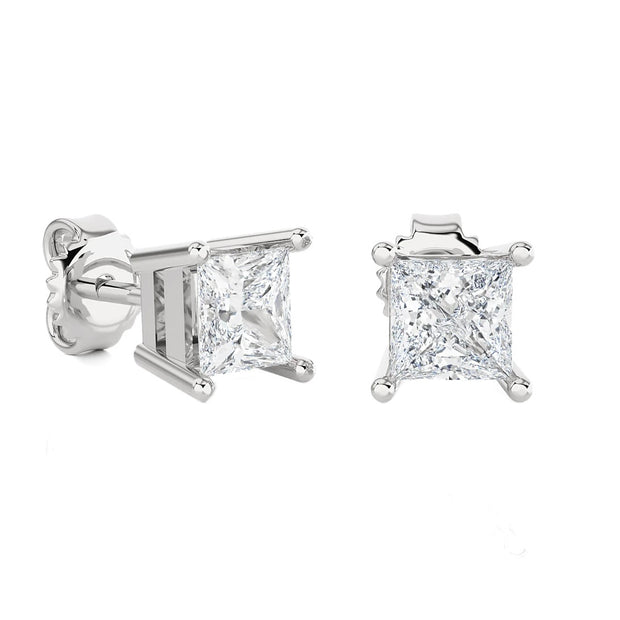1.43 Cttw. White Gold Diamond Solitaire Earrings