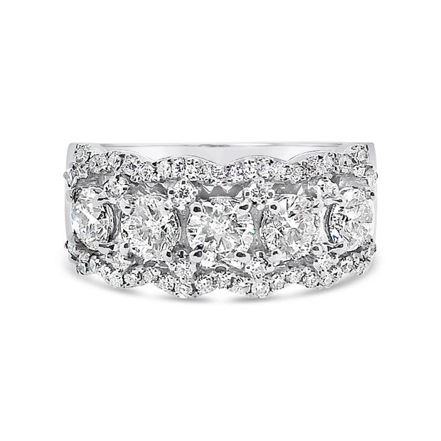 Forevermark White Gold Five Stone Diamond Band