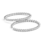 Forevermark White Gold Inside Outside Diamond Hoop Earrings