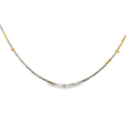 Just Jules Yellow Gold Grey Diamond Bead Necklace