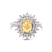 White/Yellow Gold Fancy Yellow Diamond Halo Ring