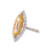 White/Yellow Gold Fancy Yellow Diamond Halo RIng