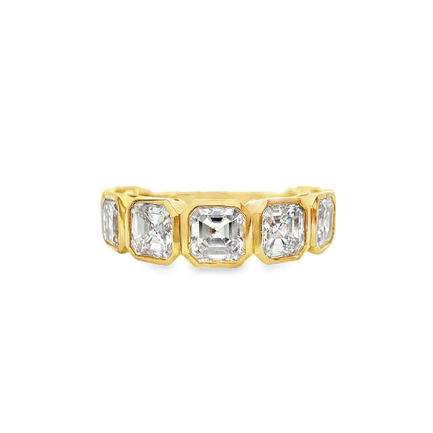 Yellow Gold Bezel Set Diamond Wedding Band