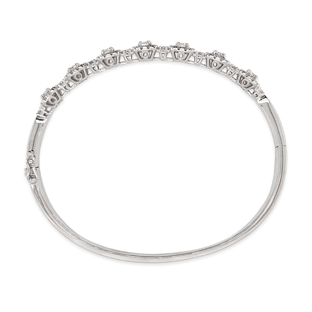 Forevermark White Gold Diamond Halo Bangle Bracelet