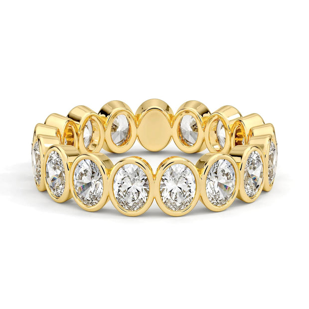 Yellow Gold Bezel Set Diamond Eternity Band