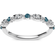 IMAGINE London Blue Topaz and Diamond Wedding Band