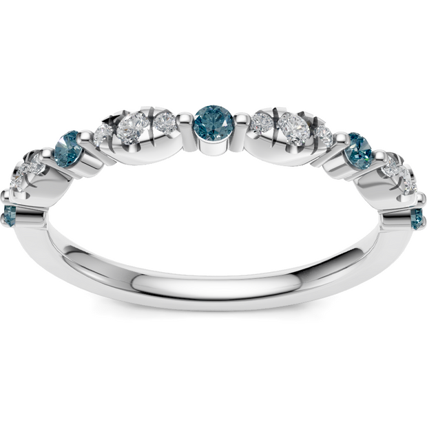 IMAGINE London Blue Topaz and Diamond Wedding Band