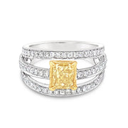 White/Yellow Gold Fancy Yellow Diamond Ring