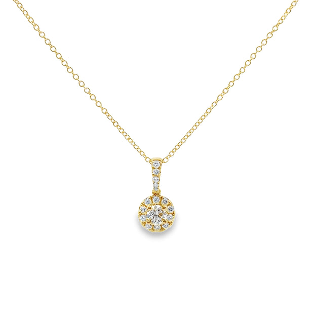 Forevermark 0.26 Cttw. Yellow Gold Diamond Halo Pendant