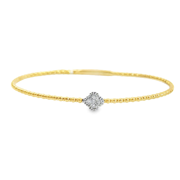Yellow and White Gold Diamond Bangle Bracelet