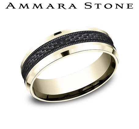 Benchmark Titanium/Yellow Gold Men's Wedding Band