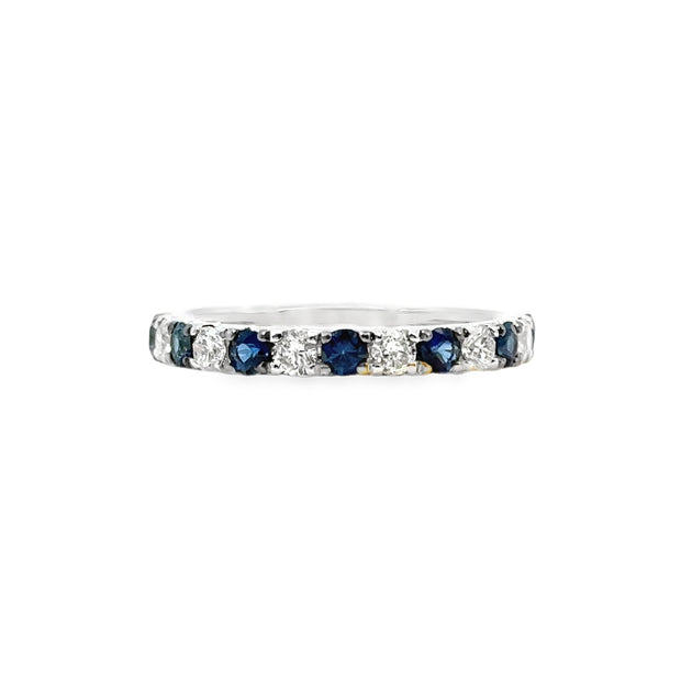 White Gold Sapphire and Diamond Band