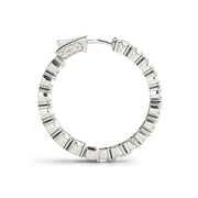 Forevermark White Gold Inside Outside Diamond Hoop Earrings