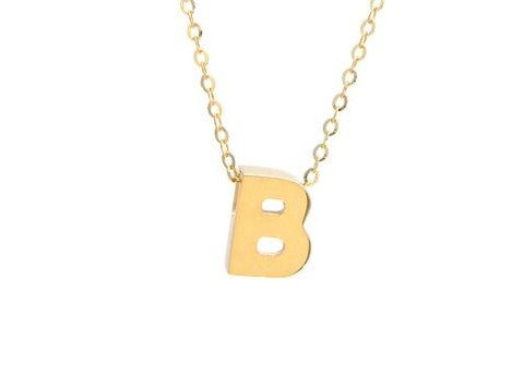 Yellow Gold Initial Necklace
