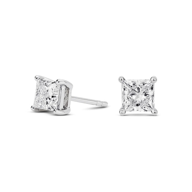 1.10 Cttw. White Gold Diamond Solitaire Earrings