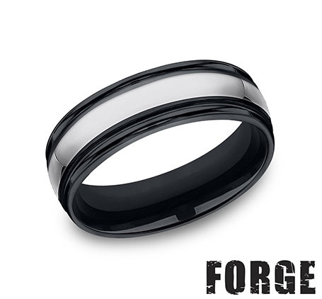 Benchmark Tungsten/Ceramic Men's Wedding Band