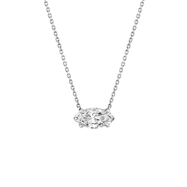 White Gold Diamond Solitaire Necklace