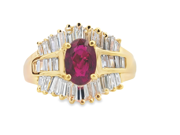 Yellow Gold Ruby & Diamond Ring